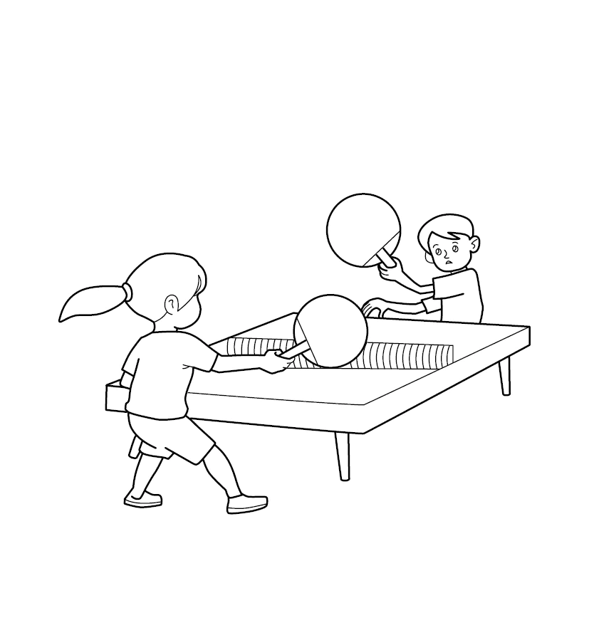 Table Tennis Racket and Ball Image For Children