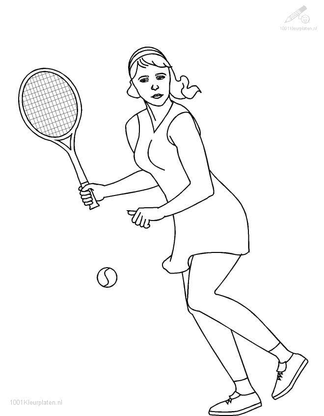 Tennis Player Ready To Play Image Coloring Page