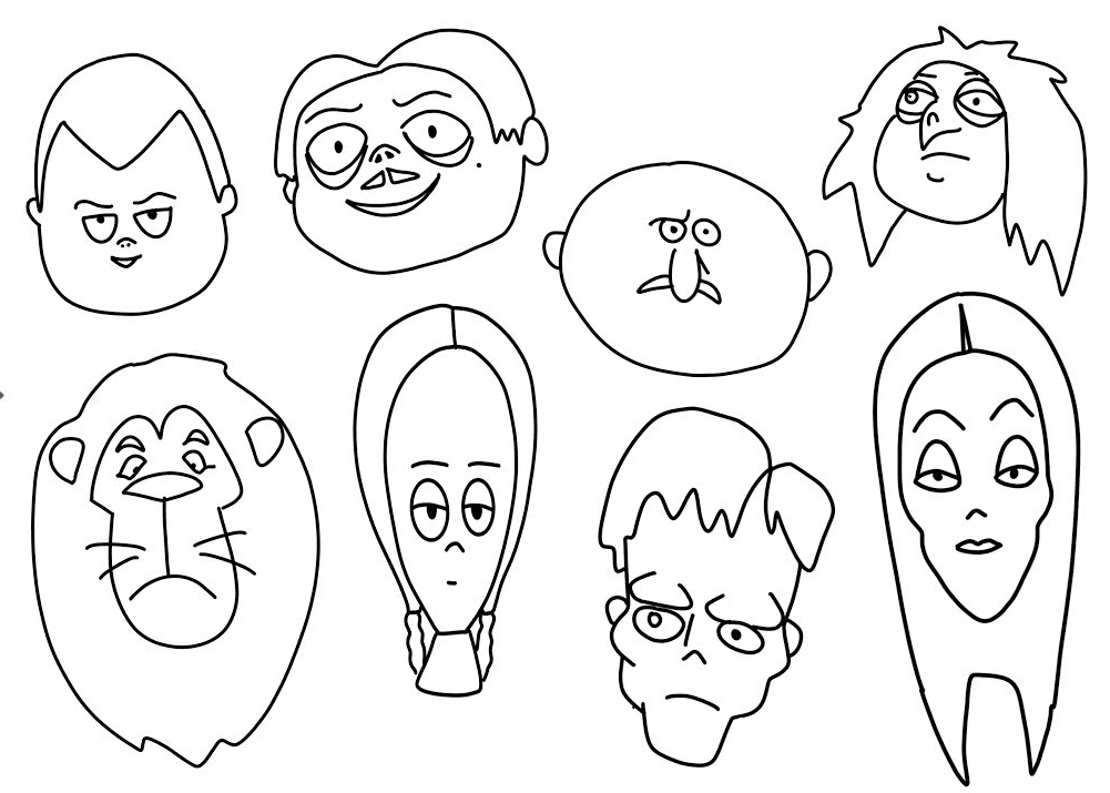 The Addams Family Characters Face