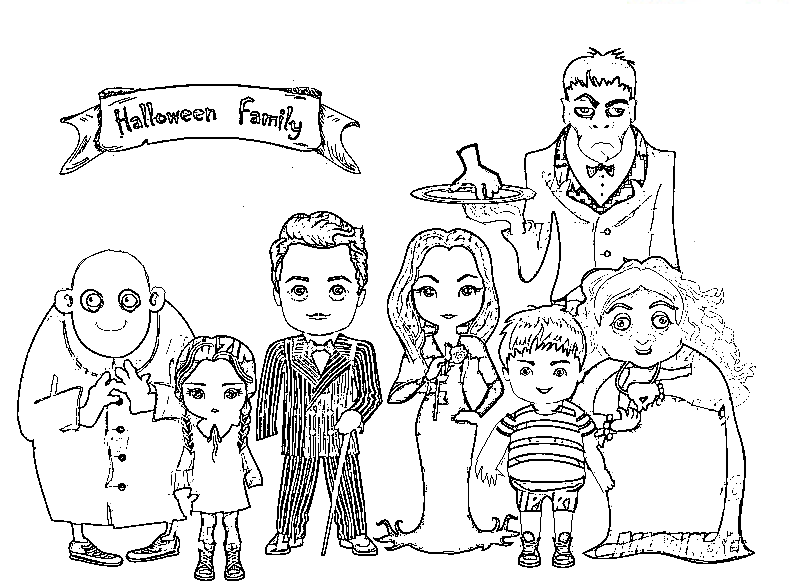 The Addams Family Logo Coloring Page