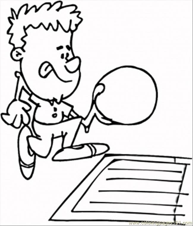 Throwing Bowling Ball Coloring Page