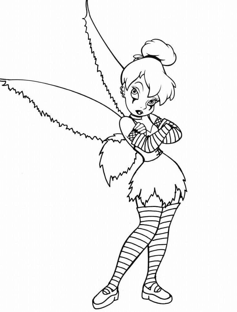Tinkerbell Halloween Image For Kids Coloring Page