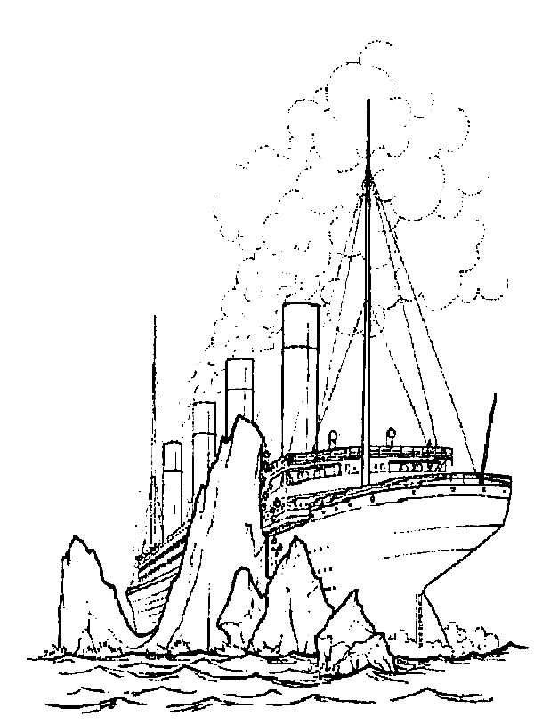 Titanic Cute Image Coloring Page