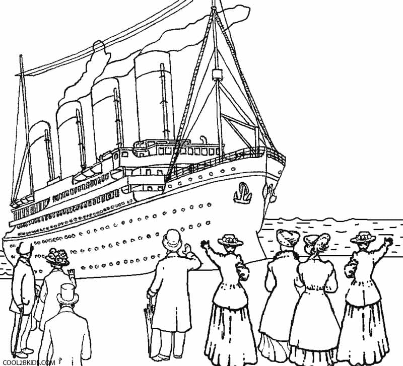 Titanic Drawing Image Coloring Page