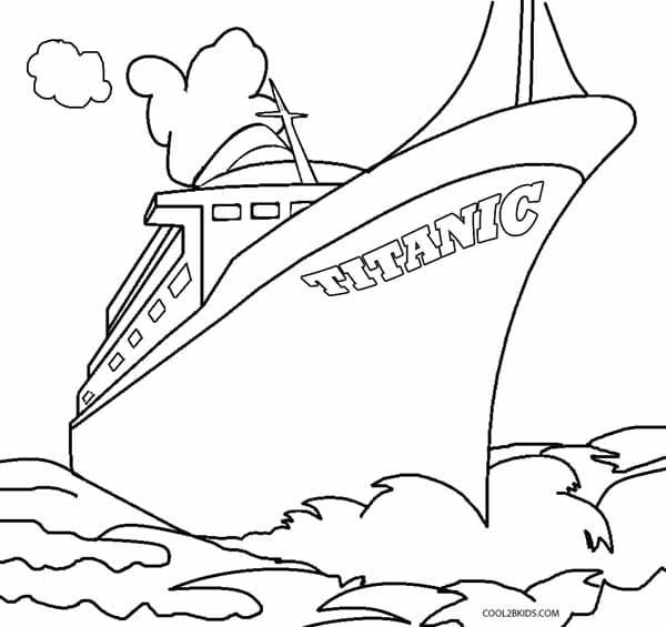 Titanic Drawing Coloring Page
