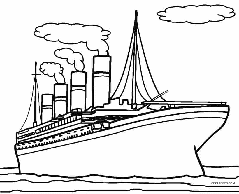 Titanic For Children Image Coloring Page