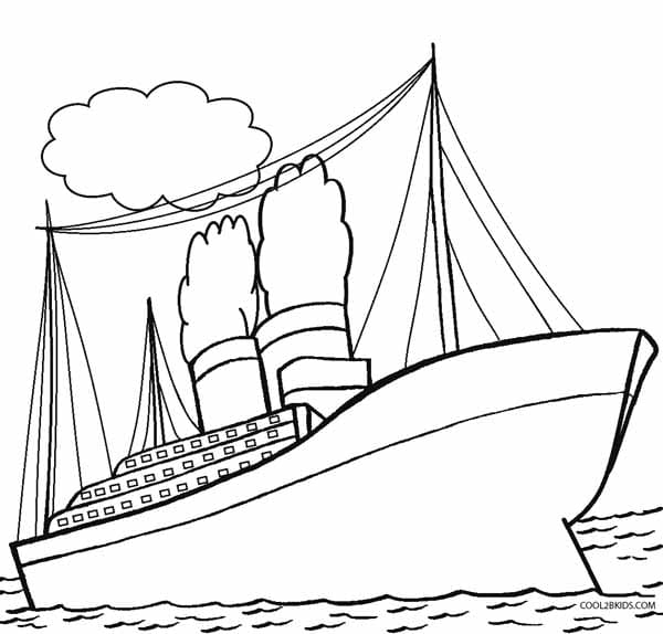 Titanic Ship Drawing Coloring Page