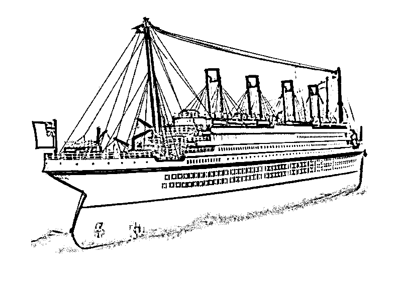 Titanic Ship Image For Kids Coloring Page