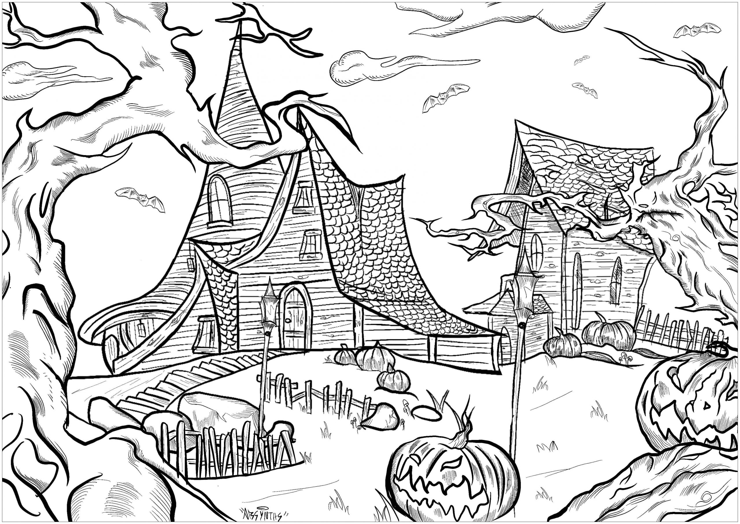 Two Haunted Houses Image For Children