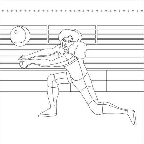 Volleyball Image For Kids Coloring Page