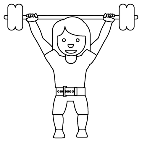 Woman Lifting Weights Emoji Image