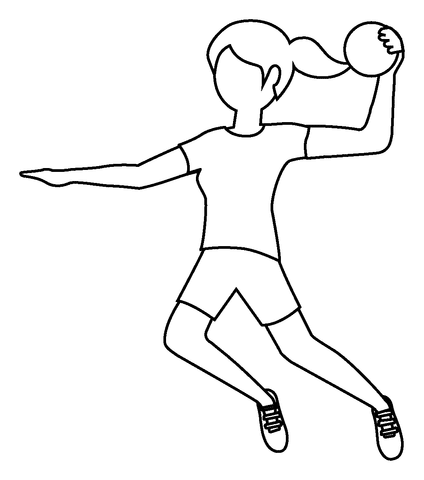 Woman Playing Handball Emoji For Children