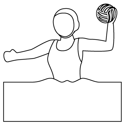 Woman Playing Water Polo Emoji Coloring Page