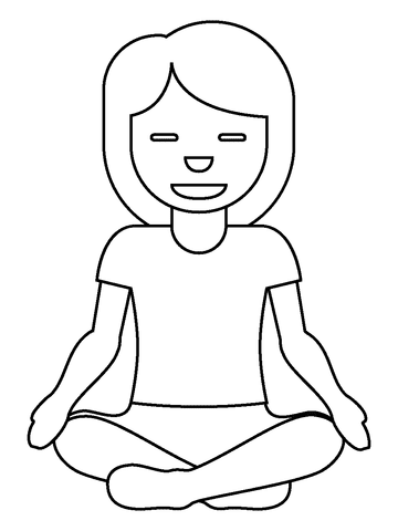 Woman In Lotus Position Emoji Image For Kids