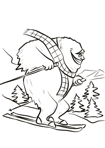 Yeti On Ski Slope Image For Kids