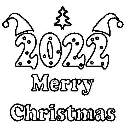 2022 Merry Christmas Coloring Page