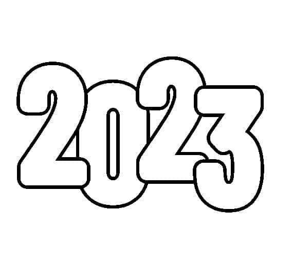 2023 Happy New Year Image Cute Coloring Page
