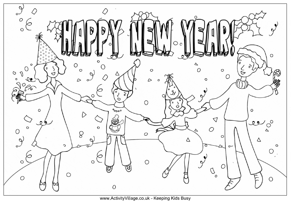 2023 New Year Coloring Page