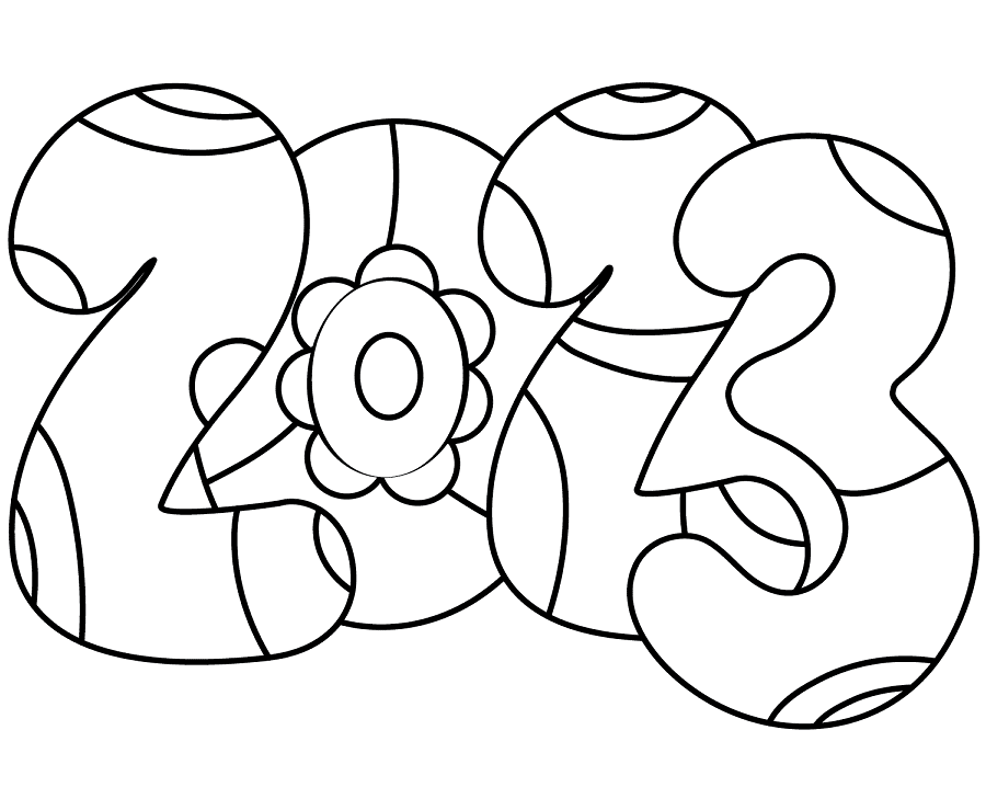 2023 Year Coloring Page
