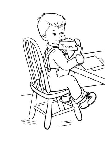 A Letter To Santa Image For Kids Coloring Page