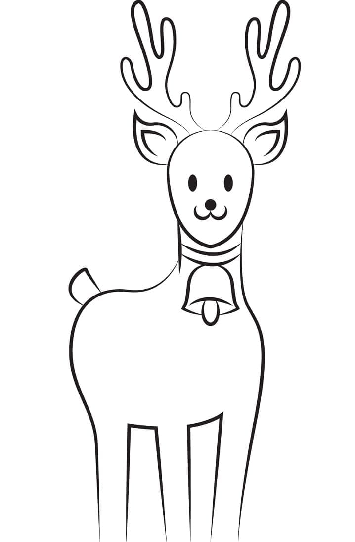 Adorable Christmas Reindeer Image for Kids Coloring Page
