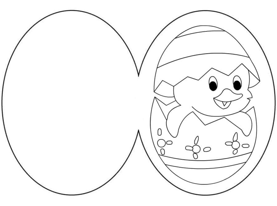 Adorable Happy Easter Card Printable Coloring Page