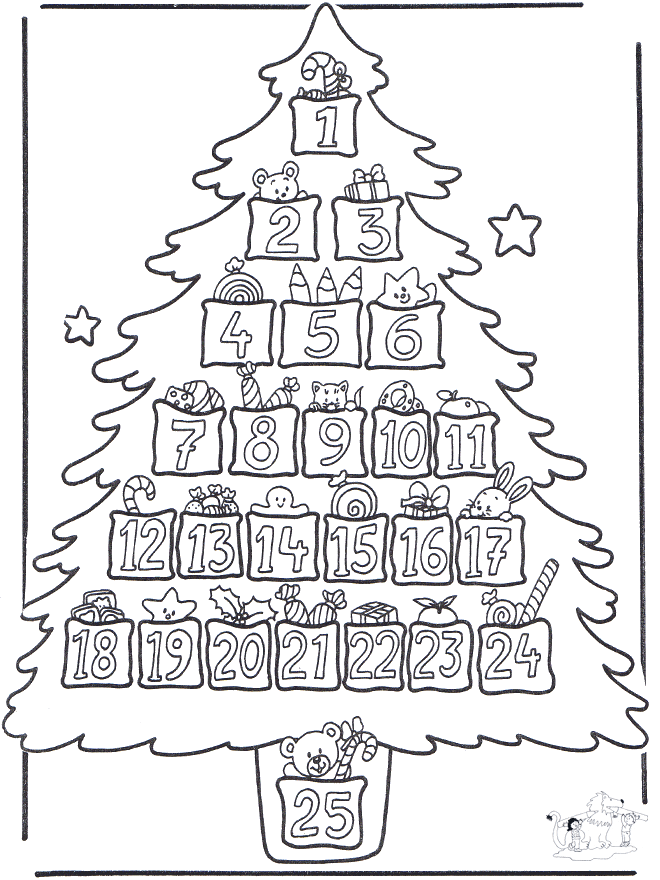 Advent Calendar Christmas Tree Printable