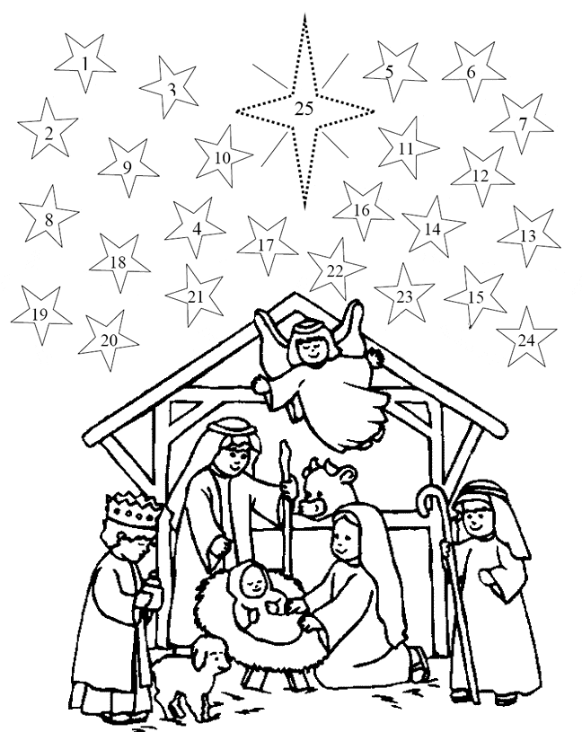 Advent Calendar Image For Children Coloring Page