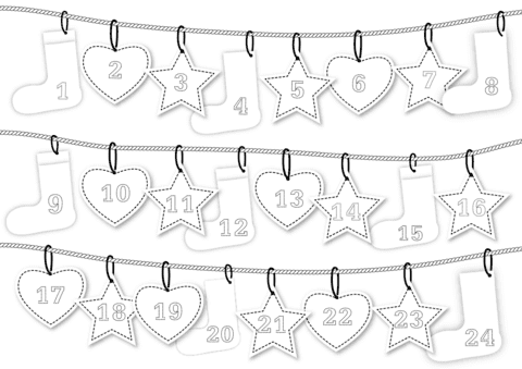 Advent Calendar Picture Cute Coloring Page