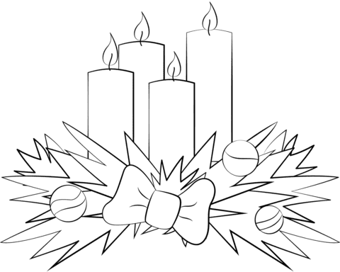 Advent Candles Image For Kids Coloring Page