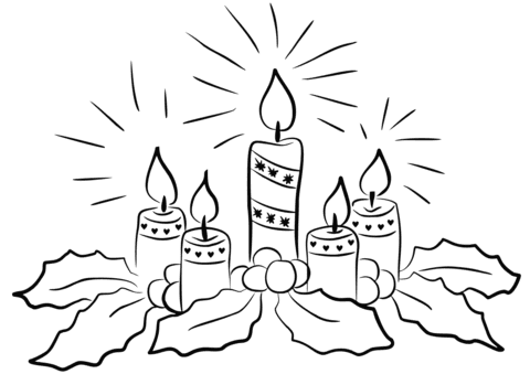 Advent Candles Picture Coloring Page