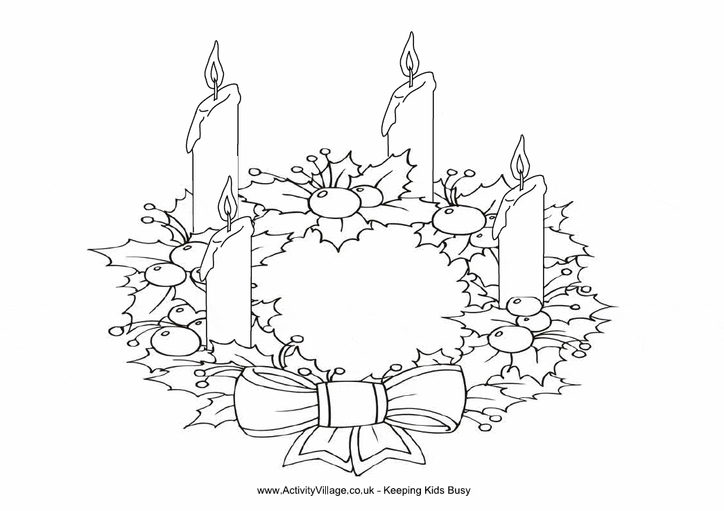 Advent Wreath Printable Free Coloring Page