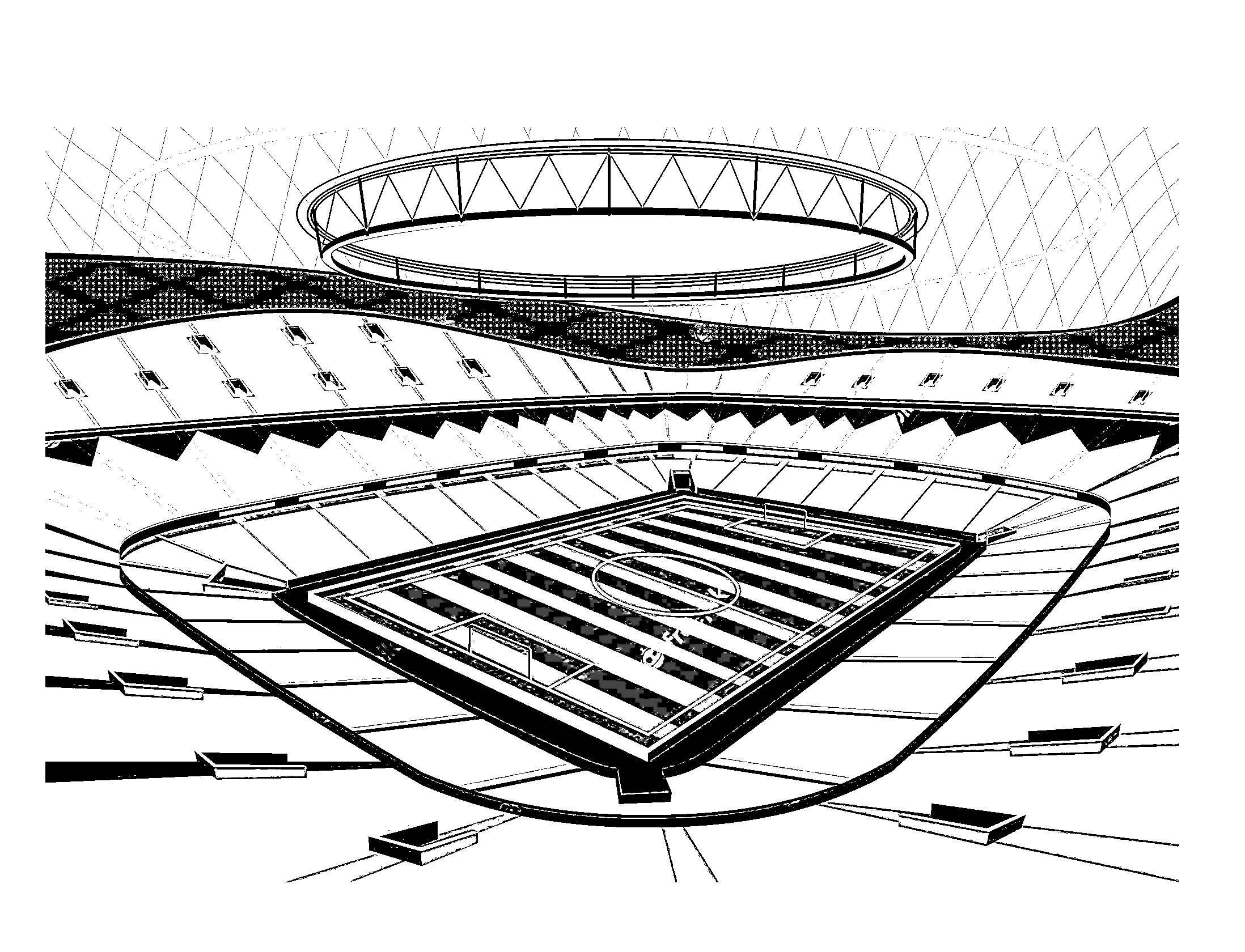 Al Thumama Stadium Football World Cup Coloring Page