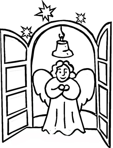 Angel In Church Coloring Page