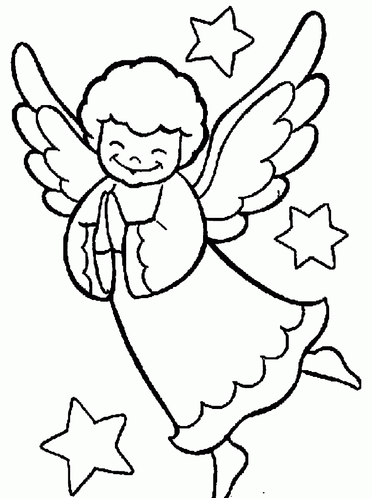 Angels Cute Coloring Printable Coloring Page