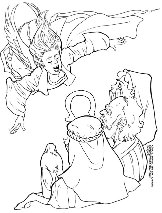 Angels And Shepherd’s Image For Children Coloring Page