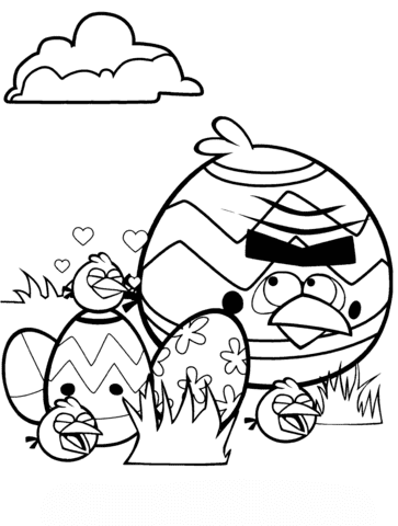 Angry Birds Easter Tournament Image For Kids Coloring Page