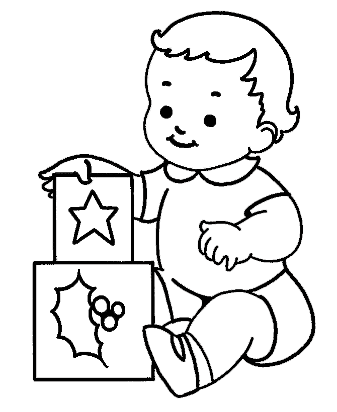 Baby With Presents Coloring Page