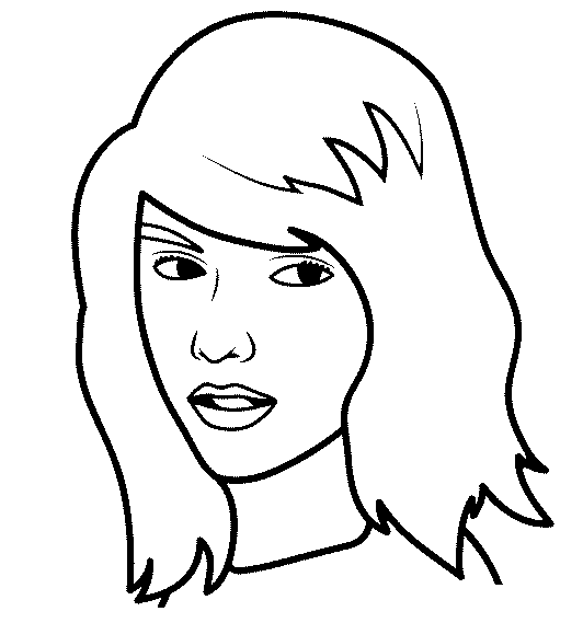 Beautiful Taylor Swift Image Coloring Page