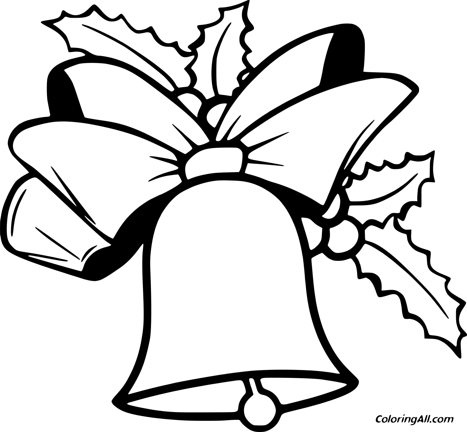 Bell With Bowknots Image For Kids Coloring Page