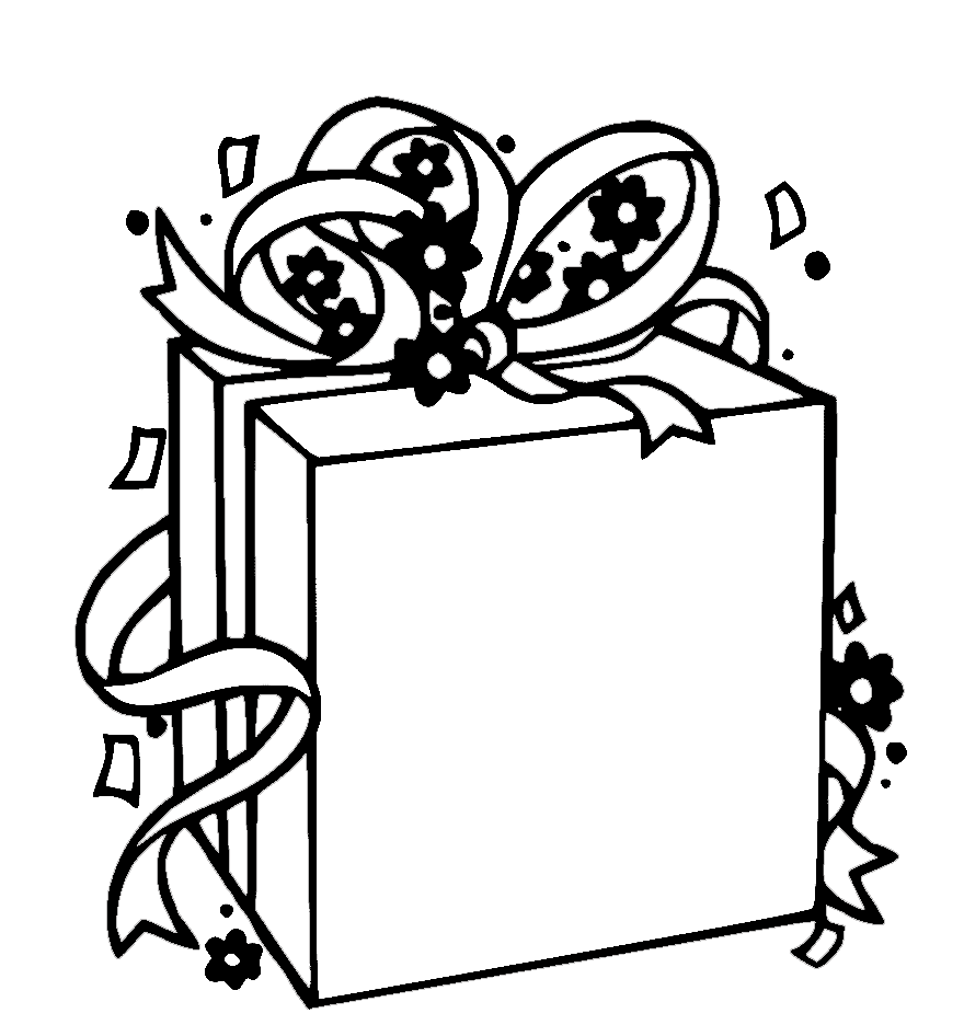 Blank Christmas Present Coloring Page
