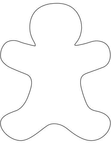 Blank Gingerbread Man Image For Kids Coloring Page