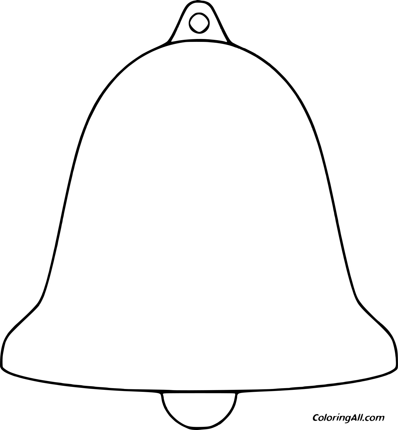 Blank Jingle Bell Image For Kids Coloring Page