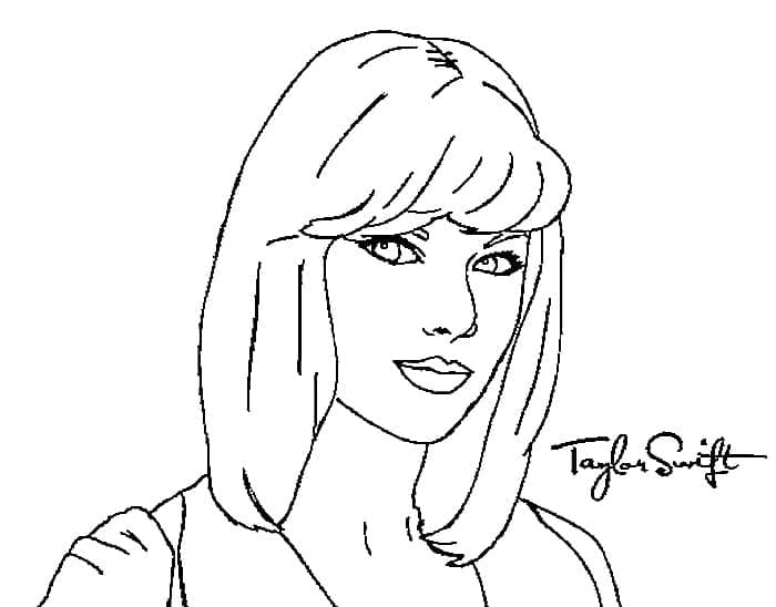 Brooding Taylor Swift Coloring Page