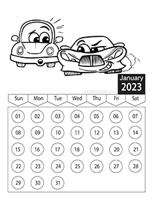 Calendar For Kids Coloring Page