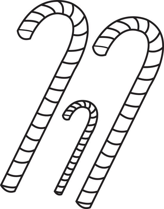 Candy Cane Clip Art Coloring Page
