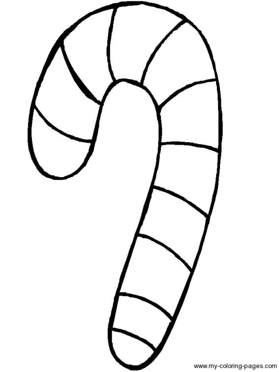Candy Cane Drawing For Children Coloring Page
