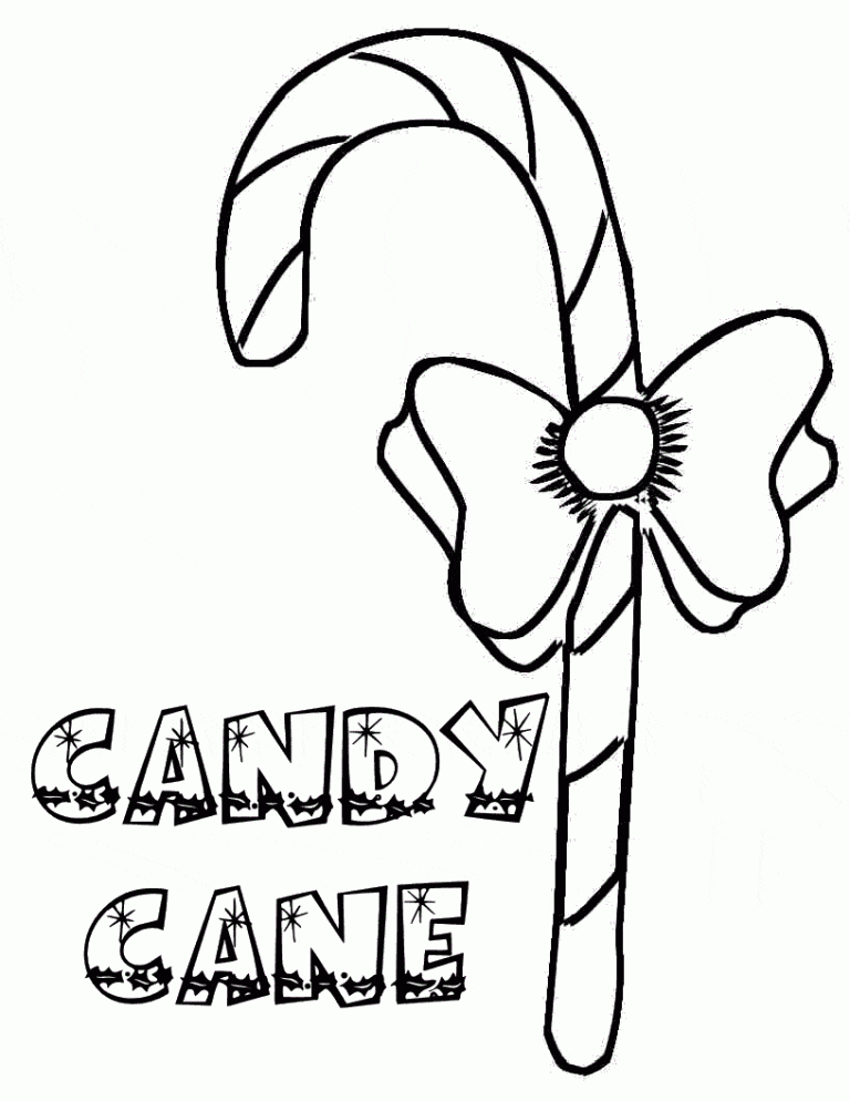 Candy Cane Drawing Image Coloring Page