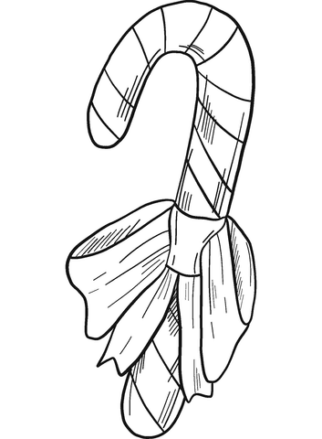 Candy Cane For Children Coloring Page