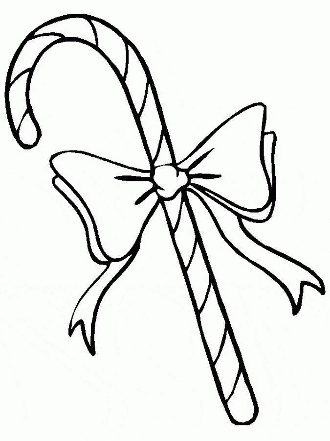 Candy Cane For Kids Image Coloring Page